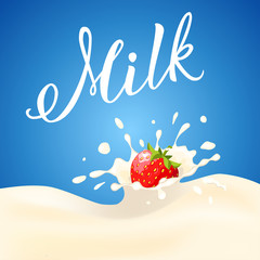Strawberry and  milk