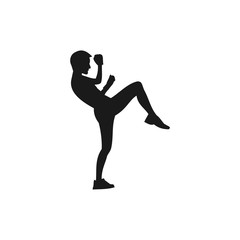 kick boxing Sport Silhouettes Activity, art vector design