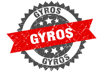 gyros grunge stamp with red band. gyros