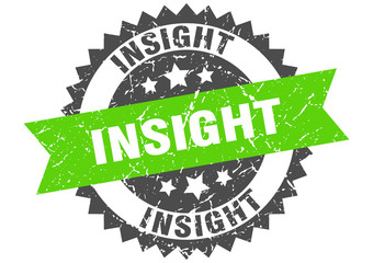 insight grunge stamp with green band. insight