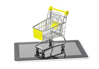 Tablet pc and shopping cart