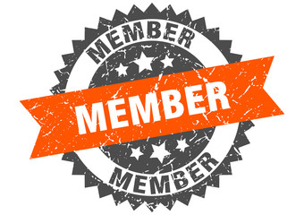 member grunge stamp with orange band. member