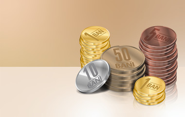 Invest In Romania Digitally Illustrated Romanian Coin Stacks