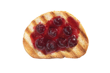 Sandwich with homemade cherry jam