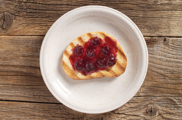 Sandwich with homemade cherry jam