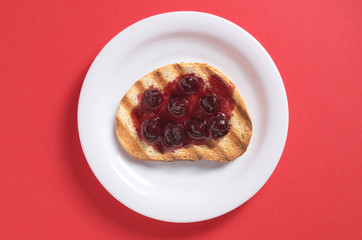 Toasted bread with jam