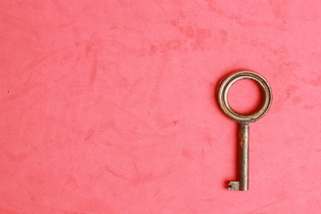 old closet key in color background