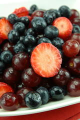red fruit salad in a dish