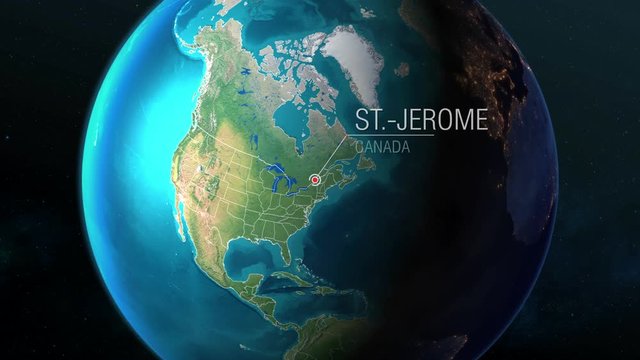Canada - St.-Jerome - Zooming from space to earth