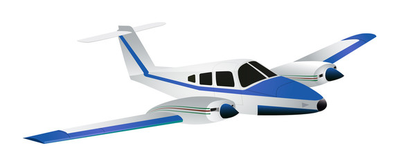 Fototapeta premium Cute cartoon jet isolated on a white background. Vector illustration.