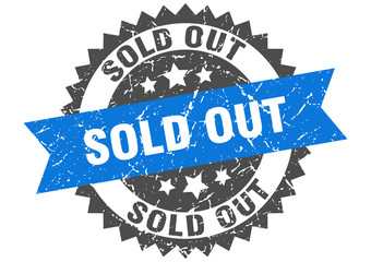 Obraz premium sold out grunge stamp with blue band. sold out