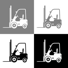 Forklift truck icon set, vector illustration