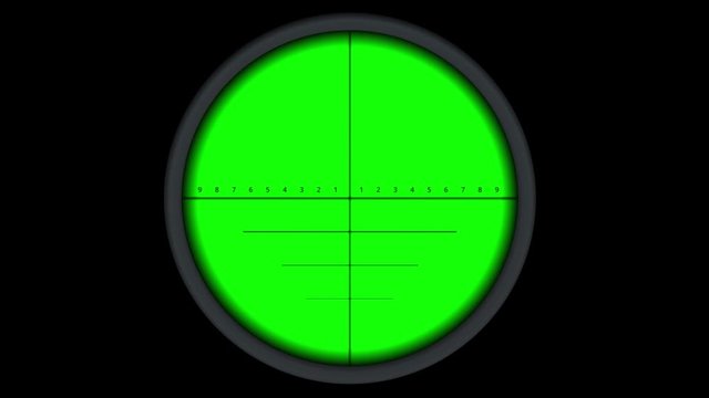 Gun sniper scope animation with green screen key color and shaking movement.