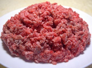 Cooking. Fresh minced meat. From beef and pork.