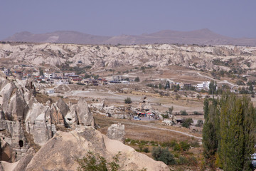 Fototapeta na wymiar A view of the city of Goreme in the evening, Turkey.