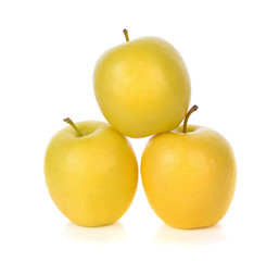 Fresh yellow apple isolated on white background