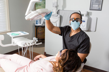 Dentist working on patience 