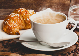 Cappuccino with croissant