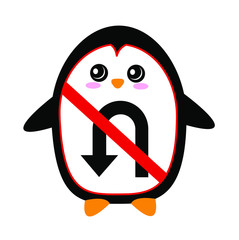 penguin with sign