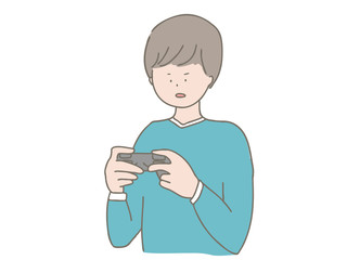 ゲームをする男の子