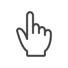 Touch hand icon in outline style isolated on white background. Touch symbol for your web site design, logo, app, UI. Vector illustration, EPS10.