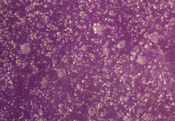 Ice crystals On a purple background.