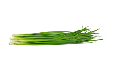 Obraz na płótnie Canvas Chinese chives, Garlic chives isolated on white background.