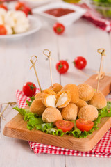Fried Mozzarella cheese balls.
