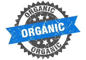 organic grunge stamp with blue band. organic