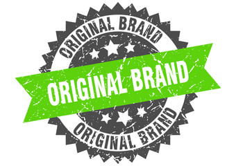 original brand grunge stamp with green band. original brand