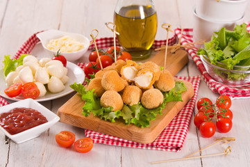 Fried Mozzarella cheese balls.