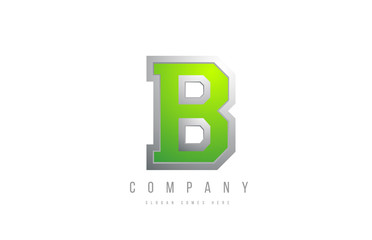 Fototapeta premium alphabet letter B in green grey white color for company icon logo design