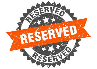 reserved grunge stamp with orange band. reserved