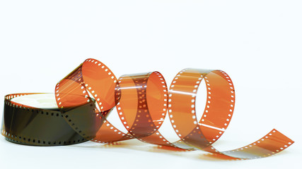 film 35mm close-up abstract on white background