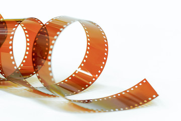 film 35mm close-up abstract on white background