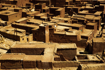 Top view and roofs of traditional Moroccan mud houses