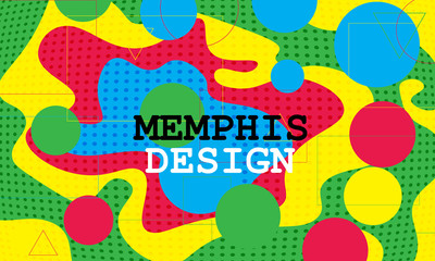 Memphis Pattern. Liquid Shapes Design.