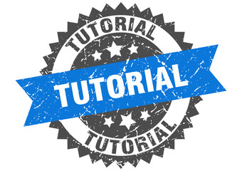 tutorial grunge stamp with blue band. tutorial