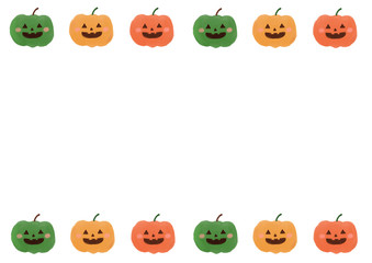 ハロウィン　かぼちゃ　ジャックランタン　枠　フレーム