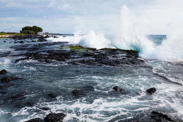 High towering waves on the Caribbean coast