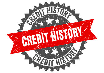 credit history grunge stamp with red band. credit history
