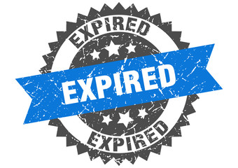 expired grunge stamp with blue band. expired