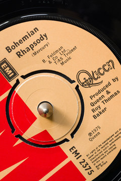 An Original 1975 Copy Of The Song Bohemian Rhapsody By The Band Queen