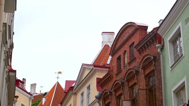 Long Street and Long Leg Gate Tower in Tallinn.