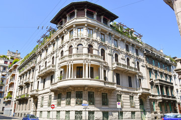 Fototapeta premium Typical house old style in Milan
