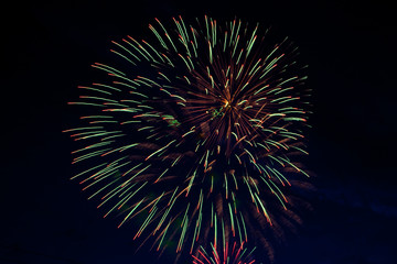 Beautiful firework Brightly colorful fireworks and salute of various colors