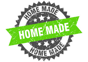 home made grunge stamp with green band. home made