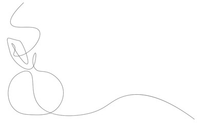 Orange background fruit continuous line drawing vector illustration