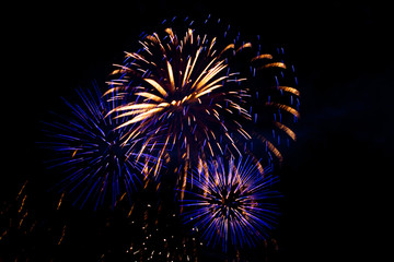 Brightly colorful fireworks and salute of various colors Brightly colorful fireworks and salute of various colors