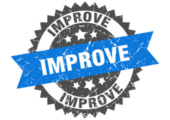 improve grunge stamp with blue band. improve